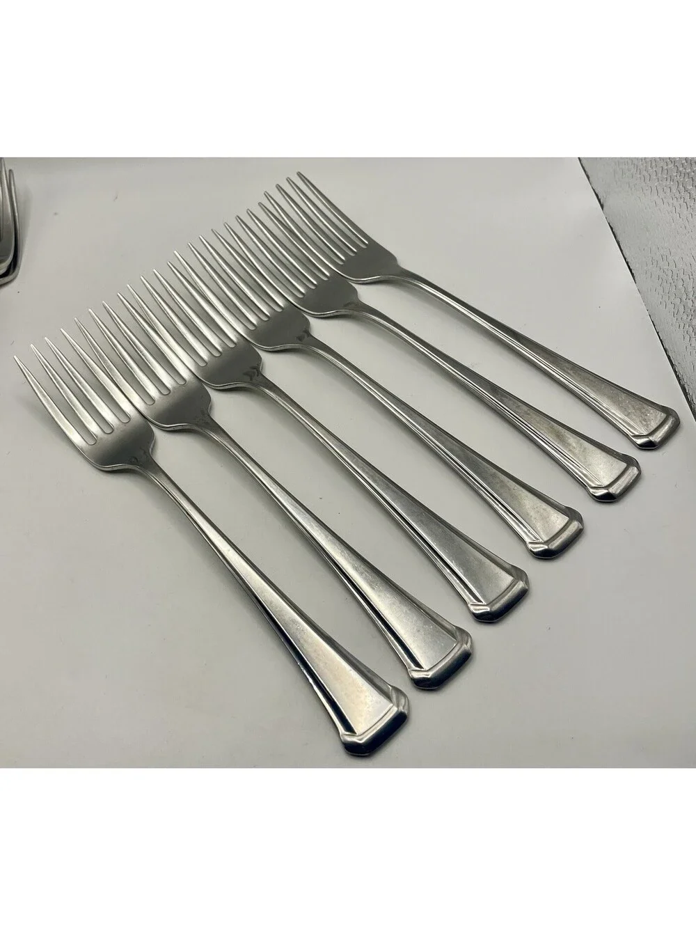 6- SSS Oneida MAESTRO ST LEGER Stainless Flatware Dinner Fork Lot ~ 7 3/8”
